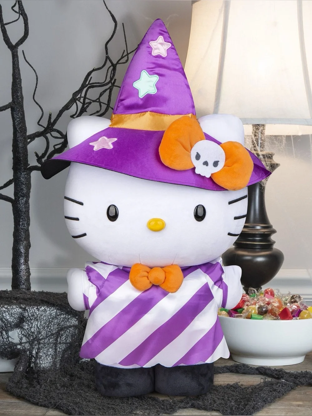 Hello Kitty Plush in Purple Witch Halloween Costume NWT